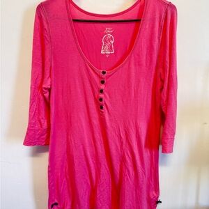 Betsey Johnson Fuchsia Long Sleeve Intimates Sleepwear
